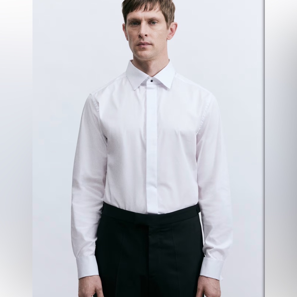 H&M Classic White Men's Dress / Tuxedo Shirt